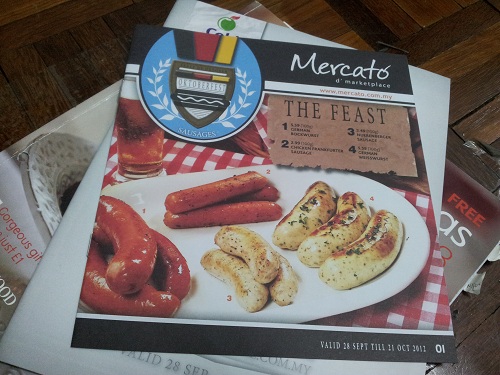 German sausages featured in Mercato product catalogue for Oktoberfest 2012