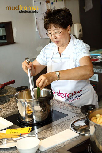Celebrity Chef Amy Beh during launch of "Celebrate - The Dessert Cookbook" at buffalo kitchens restaurant