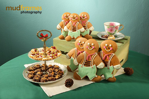 Christmas photo shoot for Cold Storage assorted cookies and ginger bread man