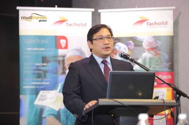 Dr. Shaharin Shaharuddin speaking at Tachosil media launch in Malaysia