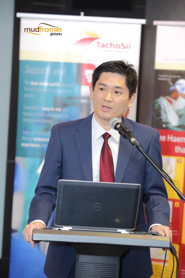Mr. Kwa Kheng Hoe speaking at Tachosil media launch in Malaysia