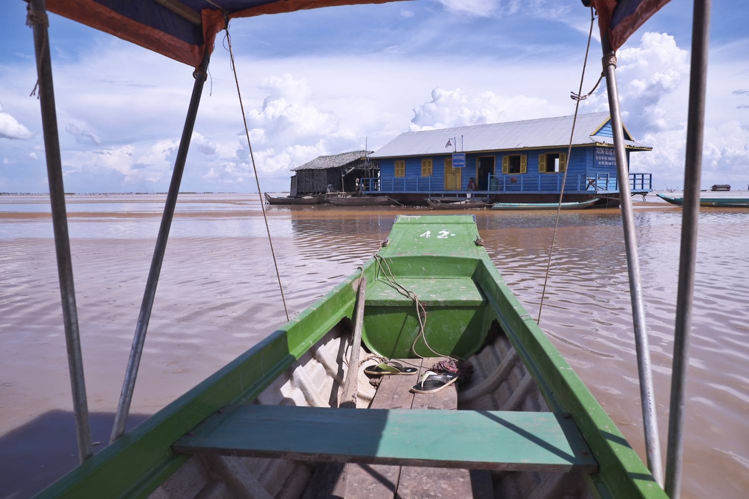 Vietnamese Floating Village  on Tonle Sap lake
