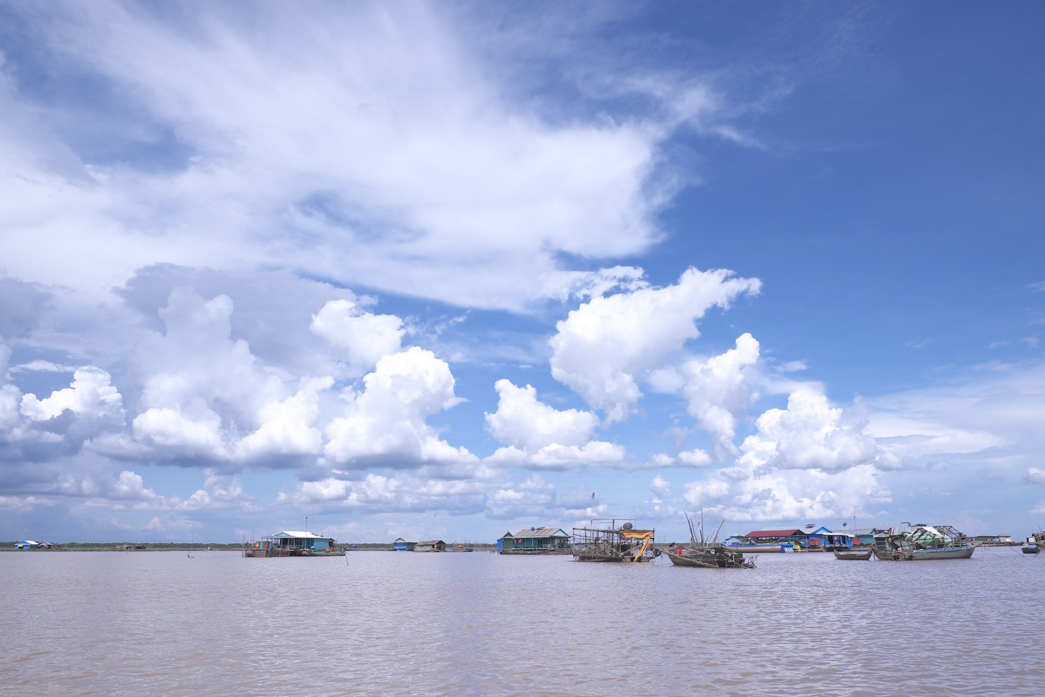 Vietnamese Floating Village  on Tonle Sap lake